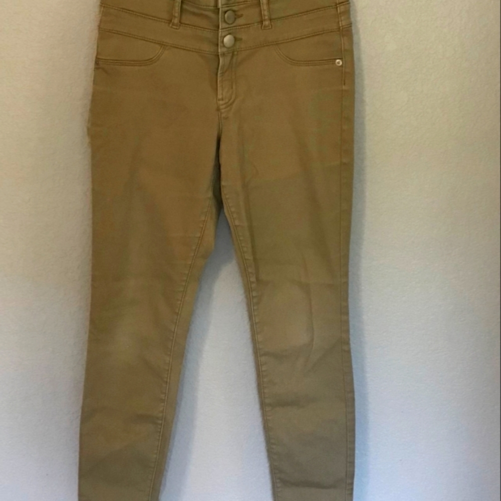 Khaki mid rise jeans